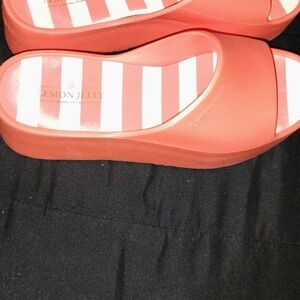 Lemon Jelly Coral Platform Slide Mules